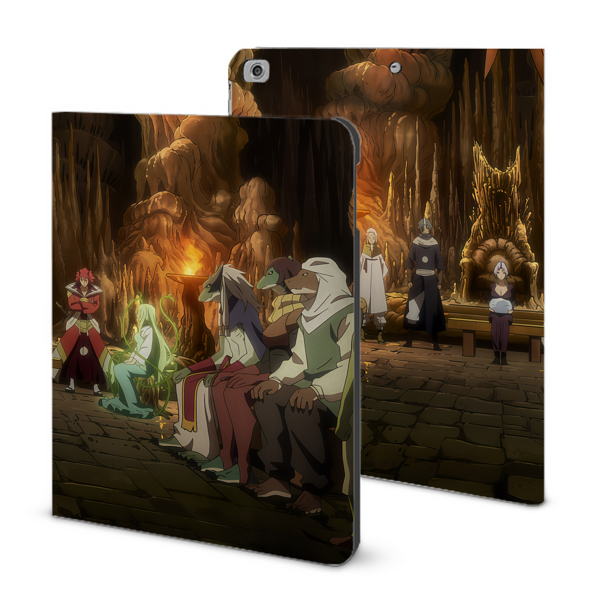（画像用） 転スラ Regarding Reincarnated to Slime IPad ケース ブック型 PUレザー TPU 耐衝撃 軽量 薄型 ペン収納なし 全面保護 IPad 各モデル対応
